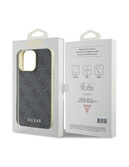 Etui Do iPhone 15 Pro Max Guess 4G Charms Collection Szary