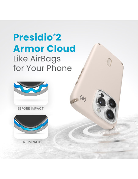 Etui Do iPhone 15 Pro Speck Presidio2 Pro ClickLock & MagSafe Beżowy