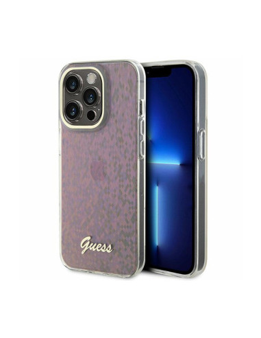 Etui Do iPhone 15 Pro Guess IML Faceted Mirror Disco Iridescent Różowy