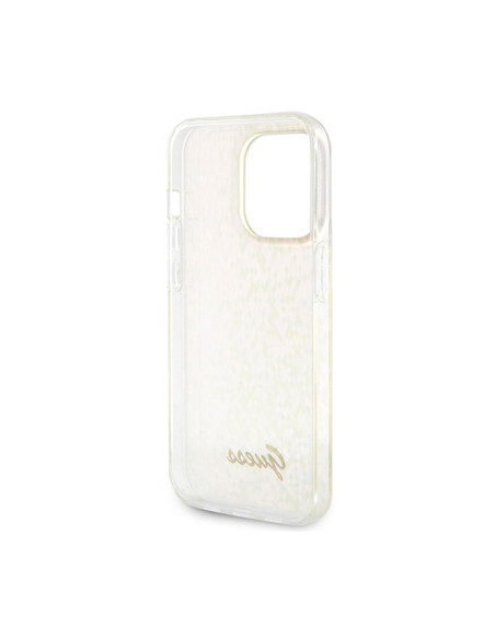 Etui Do iPhone 15 Pro Guess IML Faceted Mirror Disco Iridescent Różowy