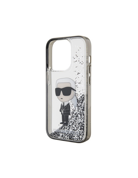 Etui Do iPhone 15 Pro Karl Lagerfeld Liquid Glitter Ikonik Przezroczysty