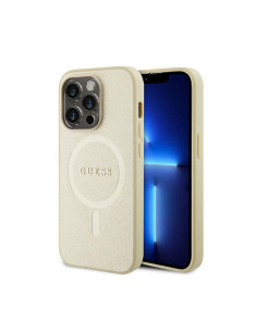 Etui Do iPhone 15 Pro Guess Saffiano MagSafe Złoty