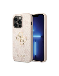 Etui Do iPhone 15 Pro Max Guess 4G Big Metal Logo Różowy