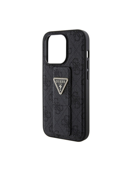 Etui Do iPhone 15 Pro Max Guess Grip Stand 4G Triangle Strass Logo Czarny