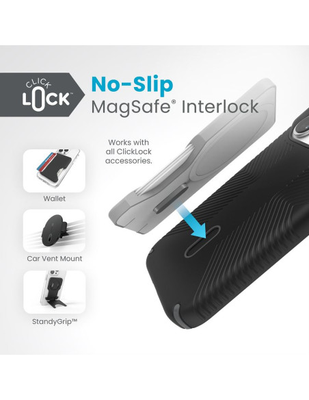 Etui Do iPhone 15 Pro Speck Presidio2 Grip ClickLock & Magsafe Czarny