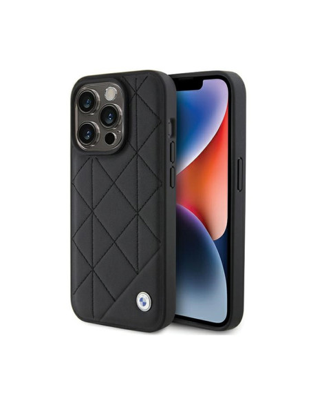 Etui Do iPhone 15 Pro Max BMW Leather Quilted Czarny