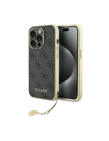 Etui Do iPhone 15 Pro Guess 4G Charms Collection Szary