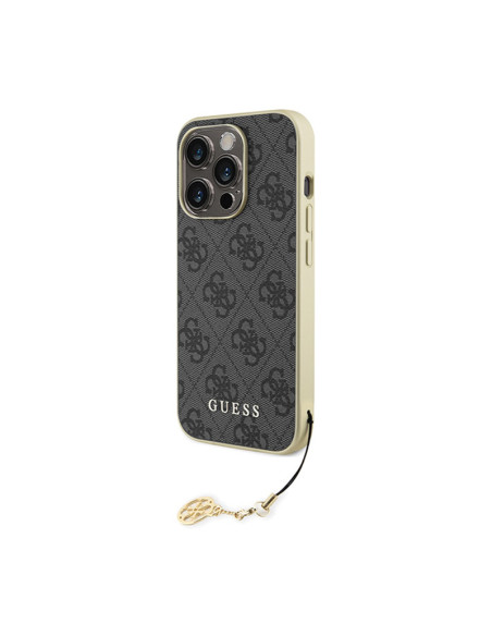 Etui Do iPhone 15 Pro Guess 4G Charms Collection Szary