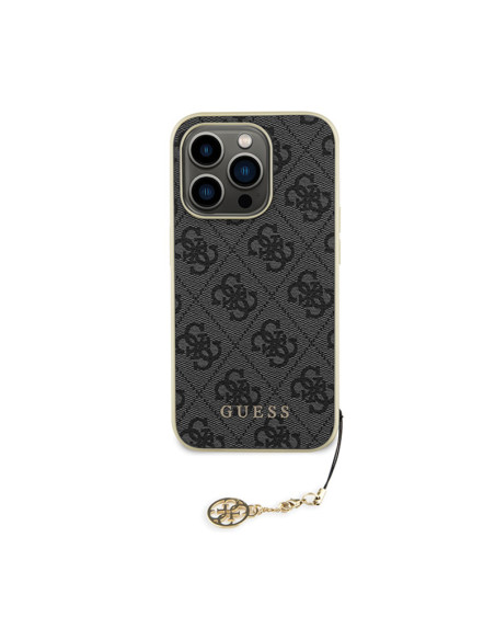 Etui Do iPhone 15 Pro Guess 4G Charms Collection Szary