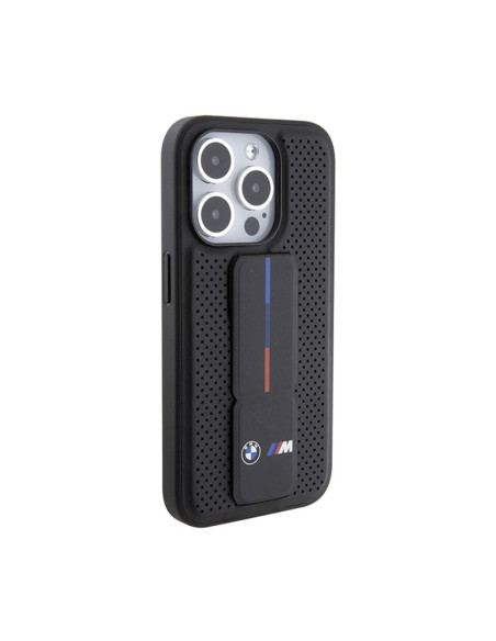 Etui Do iPhone 15 Pro Max BMW Grip Stand Smooth & Perforated Czarny