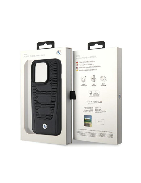 Etui Do iPhone 15 Pro Max BMW Leather Seats Pattern Czarny