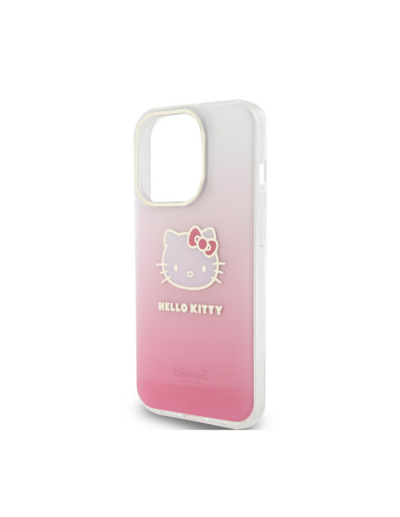Etui Do iPhone 15 Pro Hello Kitty IML Gradient Electrop Kitty Head Różowy