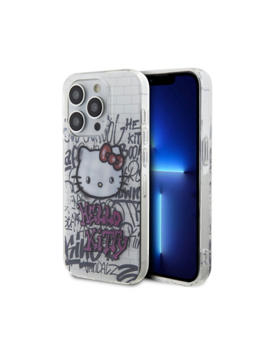 Etui Do iPhone 15 Pro Hello Kitty IML Kitty On Bricks Graffiti Biały