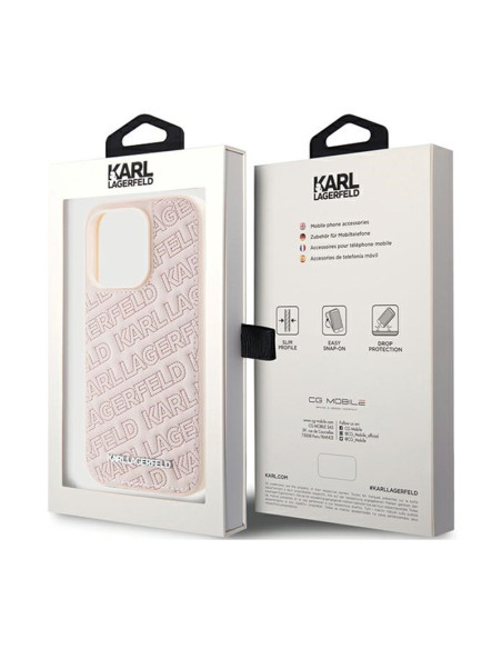 Etui Do iPhone 15 Pro Max Karl Lagerfeld Quilted K Pattern Różowy