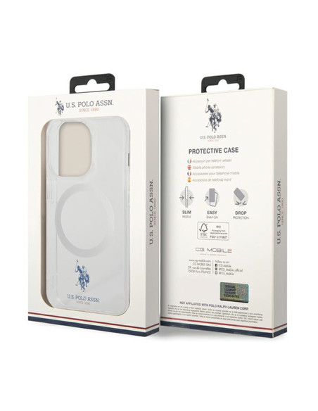 Etui Do iPhone 15 Pro US Polo Assn MagSafe Collection Przezroczysty