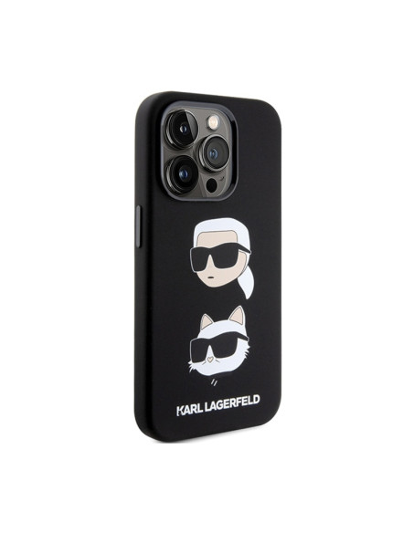 Etui Do iPhone 15 Pro Max Karl Lagerfeld Silicone Karl & Choupette Heads Czarny