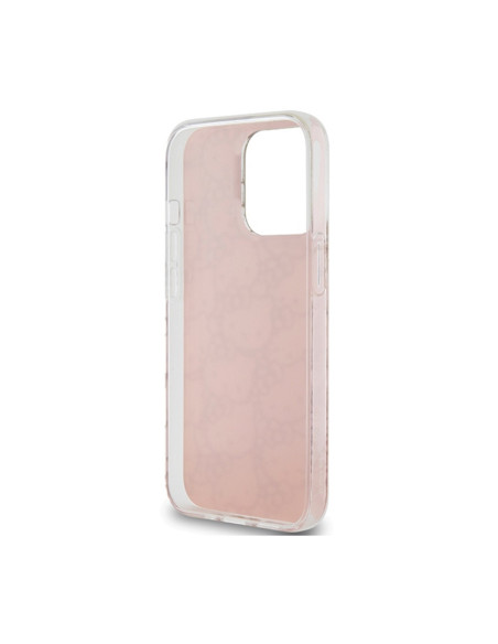 Etui Do iPhone 15 Pro Hello Kitty IML Gradient Electrop Crowded Kitty Head Różowy