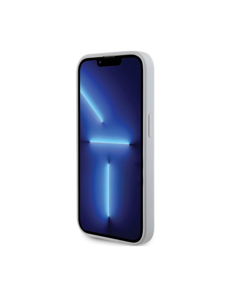 Etui Do iPhone 15 Pro Guess 4G Strass Metal Logo Srebrny