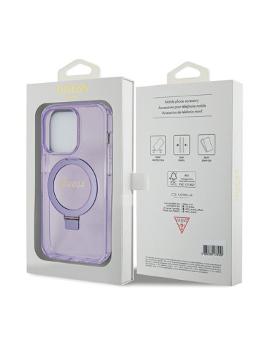 Etui Do iPhone 15 Pro Guess Ring Stand Script...
