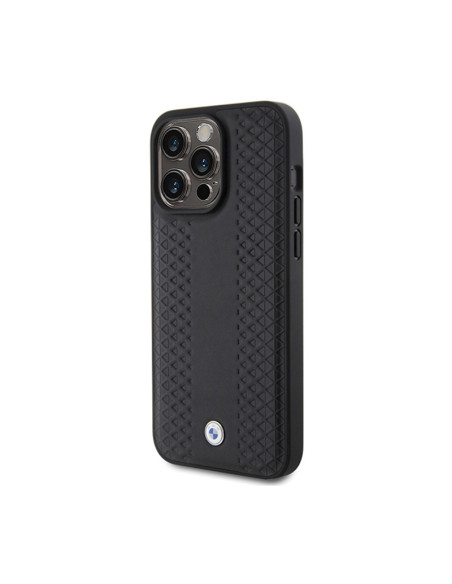 Etui Do iPhone 15 Pro BMW Leather Diamond Pattern Czarny