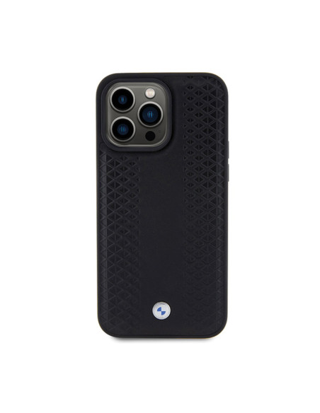 Etui Do iPhone 15 Pro BMW Leather Diamond Pattern Czarny