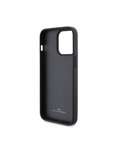 Etui Do iPhone 15 Pro BMW Leather Diamond Pattern Czarny