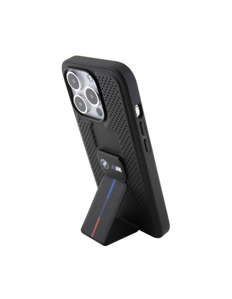 Etui Do iPhone 15 Pro BMW Grip Stand Smooth & Perforated Czarny