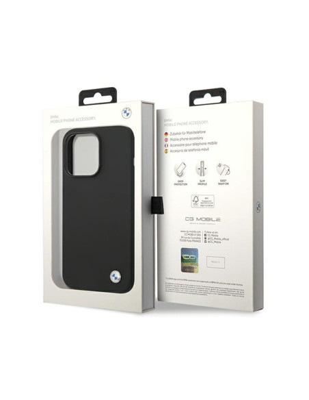 Etui Do iPhone 15 Pro BMW Silicone Metal Logo Czarny