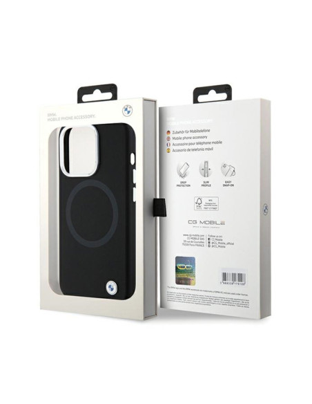 Etui Do iPhone 15 Pro BMW Signature Liquid Silicone MagSafe Czarny