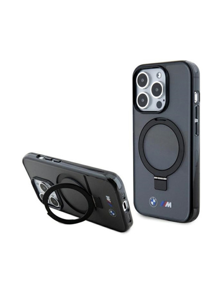 Etui Do iPhone 15 Pro BMW Ring Stand M Collection MagSafe Czarny