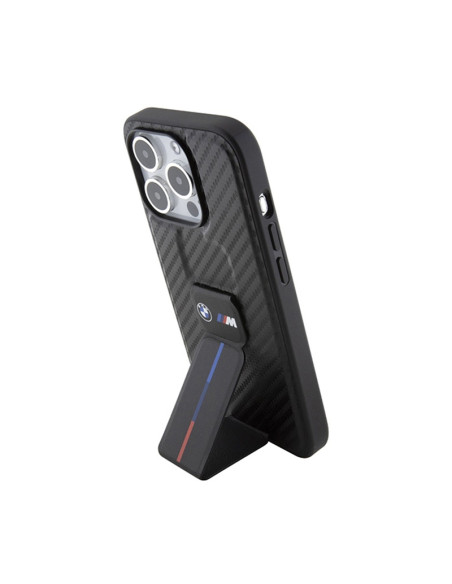 Etui Do iPhone 15 Pro BMW Grip Stand Smooth & Carbon Czarny
