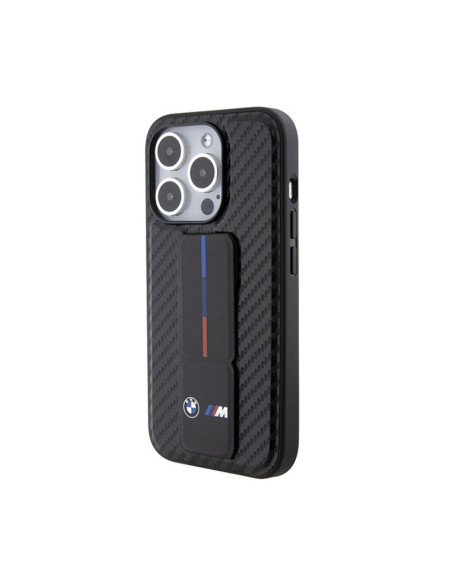 Etui Do iPhone 15 Pro BMW Grip Stand Smooth & Carbon Czarny