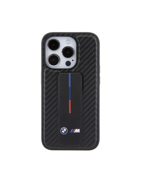 Etui Do iPhone 15 Pro BMW Grip Stand Smooth & Carbon Czarny