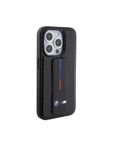 Etui Do iPhone 15 Pro BMW Grip Stand Smooth & Carbon Czarny