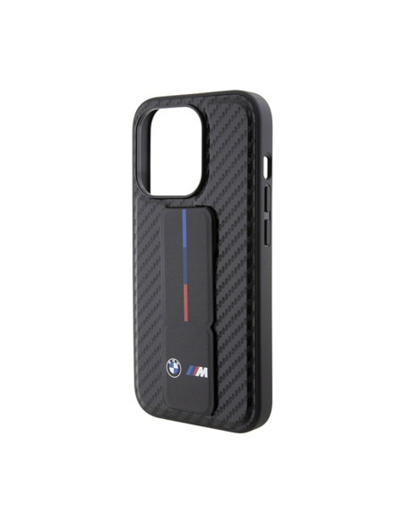 Etui Do iPhone 15 Pro BMW Grip Stand Smooth & Carbon Czarny