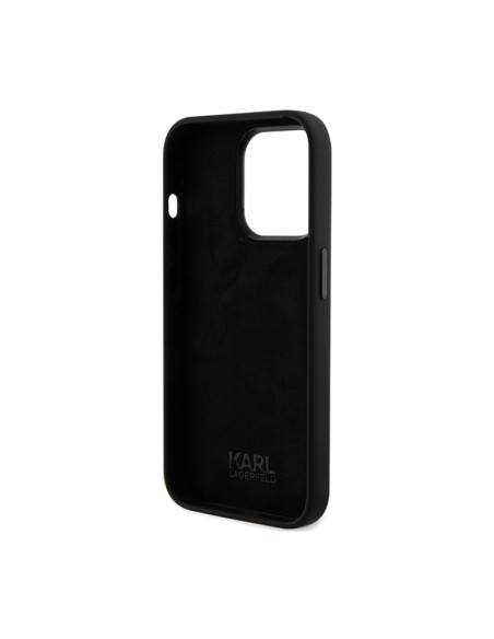 Etui Do iPhone 15 Pro Karl Lagerfeld Silicone Ikonik Metal Pin Czarny