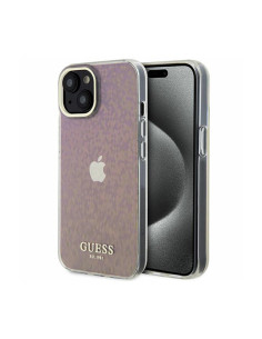 Etui Do iPhone 15 Guess IML Faceted Mirror Disco Iridescent Różowy