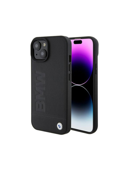 Etui Do iPhone 15 BMW Leather Hot Stamp MagSafe Czarny