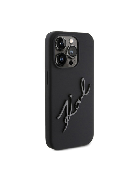Etui Do iPhone 15 Pro Karl Lagerfeld Silicone Karl Script Czarny