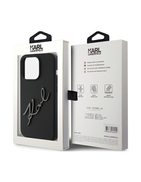 Etui Do iPhone 15 Pro Karl Lagerfeld Silicone Karl Script Czarny