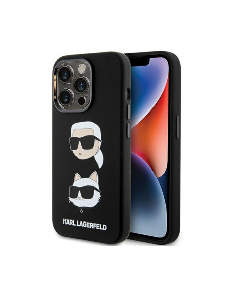 Etui Do iPhone 15 Pro Karl Lagerfeld Silicone Karl & Choupette Heads Czarny