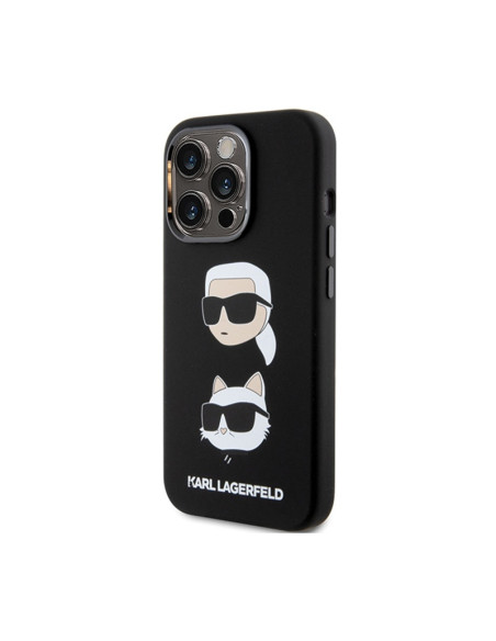 Etui Do iPhone 15 Pro Karl Lagerfeld Silicone Karl & Choupette Heads Czarny