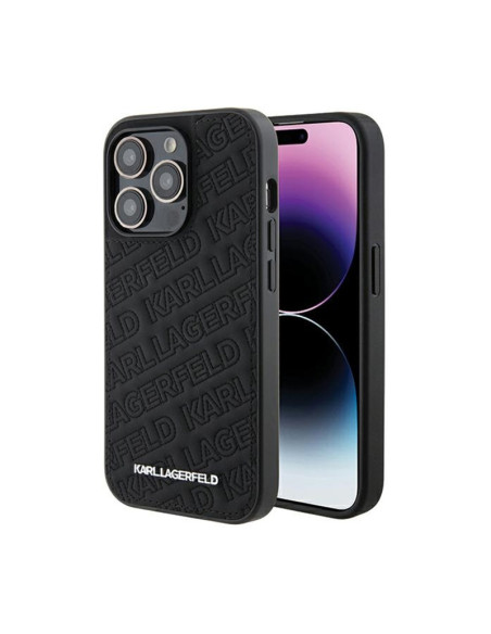 Etui Do iPhone 15 Pro Karl Lagerfeld Quilted K Pattern Czarny