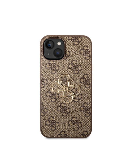 Etui Do iPhone 15 Guess 4G Big Metal Logo Brązowy
