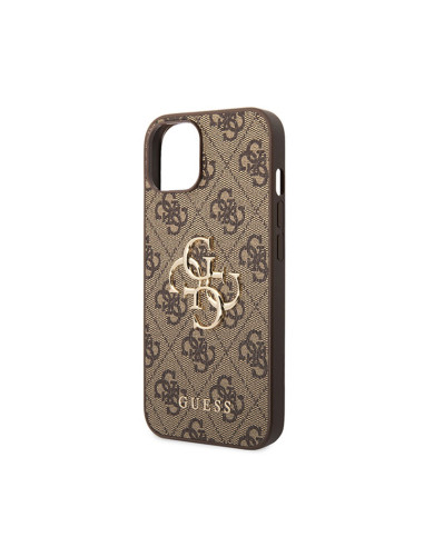 Etui Do iPhone 15 Guess 4G Big Metal Logo Brązowy