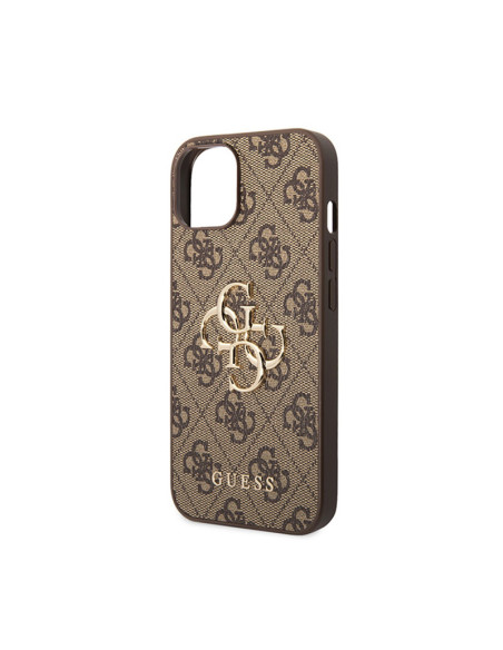Etui Do iPhone 15 Guess 4G Big Metal Logo Brązowy