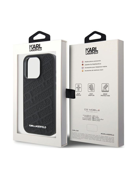 Etui Do iPhone 15 Pro Karl Lagerfeld Quilted K Pattern Czarny