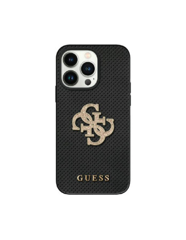 Etui Do iPhone 15 Guess Perforated 4G Glitter Czarny