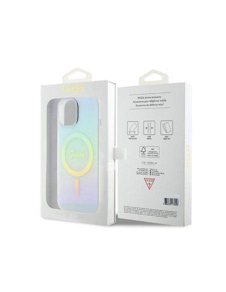 Etui Do iPhone 15 Guess IML Iridescent MagSafe Wielokolorowy