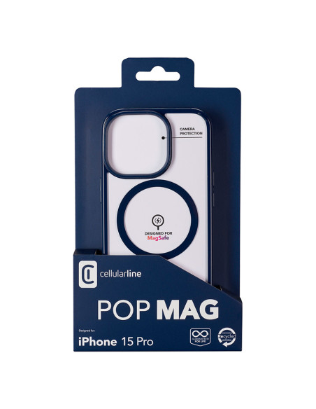 Etui Do iPhone 15 Pro MagSafe Cellularline Pop Mag Niebieski